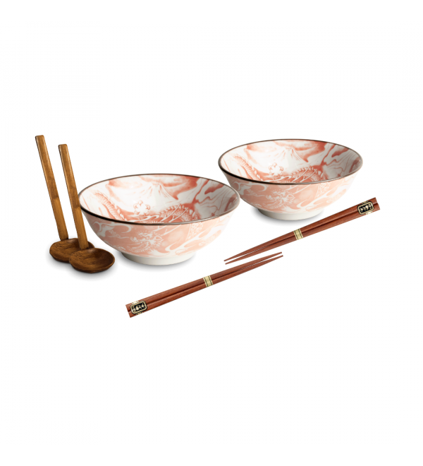 Ramen Bowl Set Draak Rood